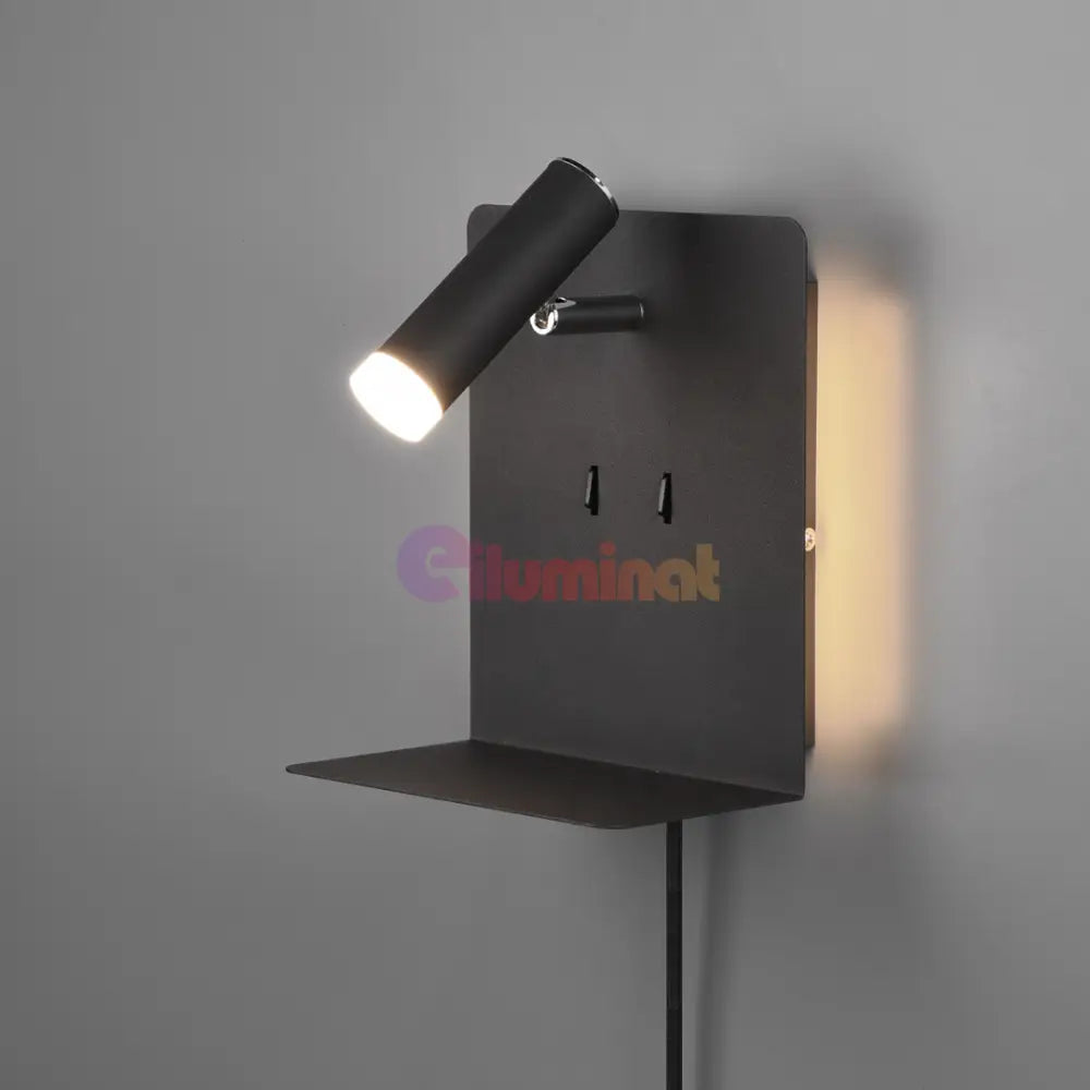 Aplica Perete ELEMENT cu Incarcare USB NEAGRA / APLICA PERETE Wall Light Fixtures