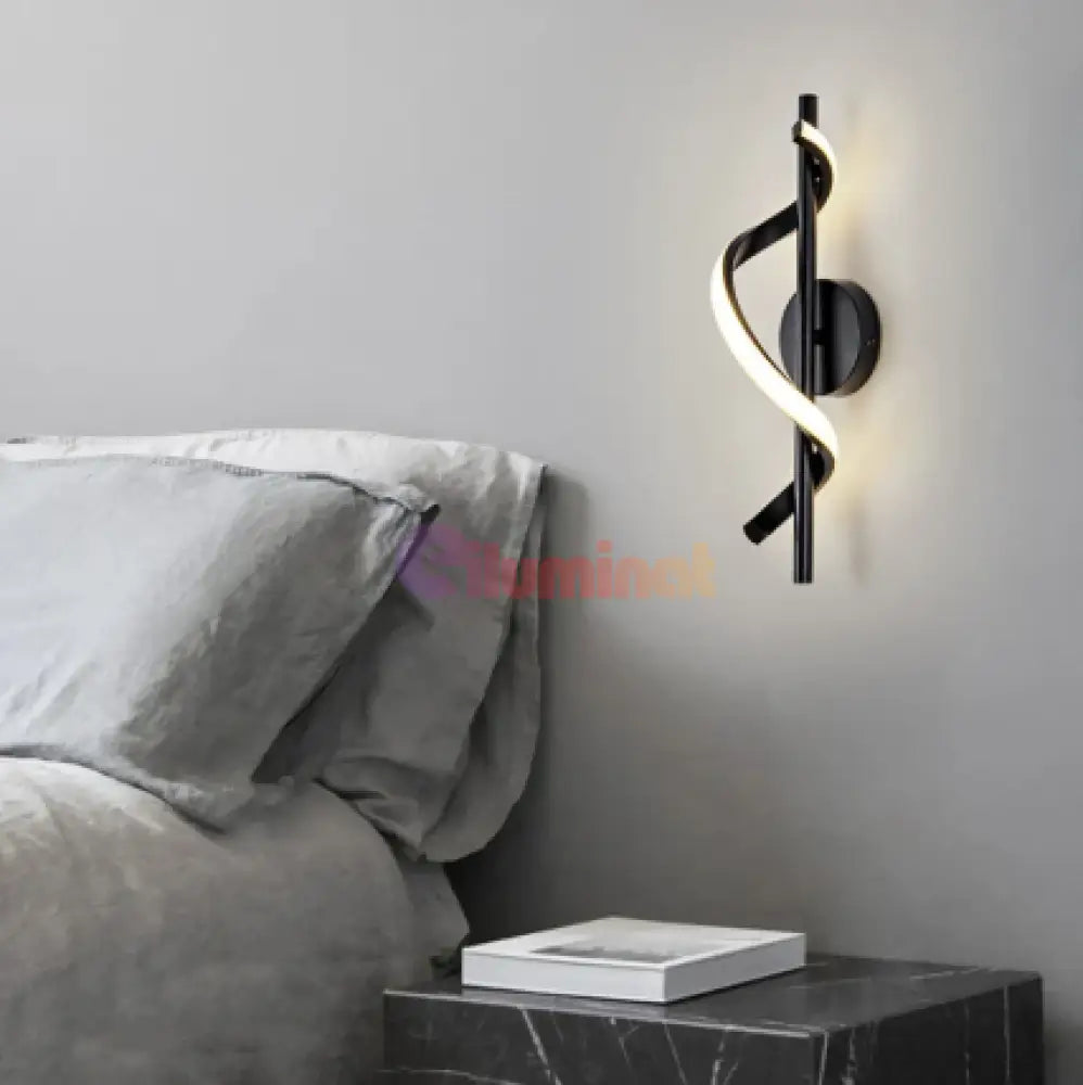Aplica LED ROKO 10W Neagra Echivalent 120W NEAGRA / MINIMALIST DESIGN / APLICA PERETE Wall Light Fixtures