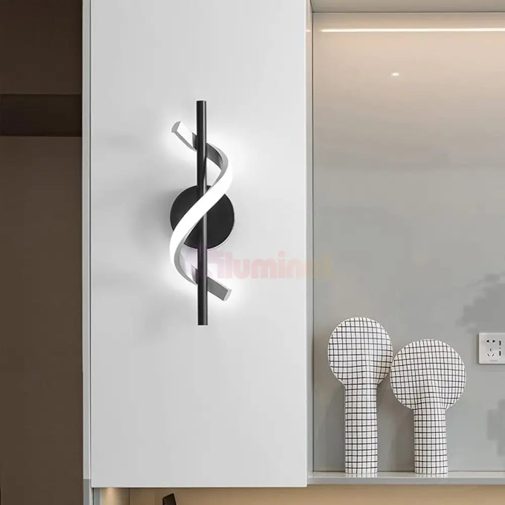 Aplica LED ROKO 10W Neagra Echivalent 120W NEAGRA / MINIMALIST DESIGN / APLICA PERETE Wall Light Fixtures