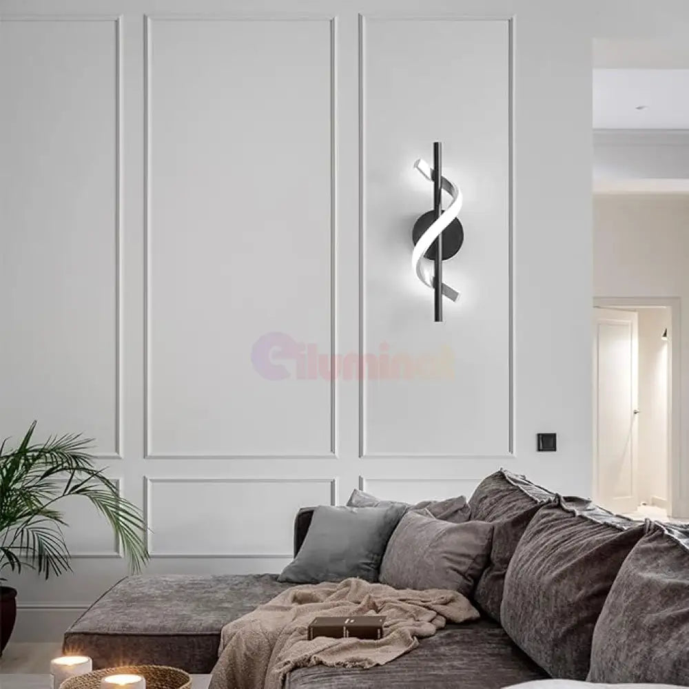 Aplica LED ROKO 10W Neagra Echivalent 120W NEAGRA / MINIMALIST DESIGN / APLICA PERETE Wall Light Fixtures
