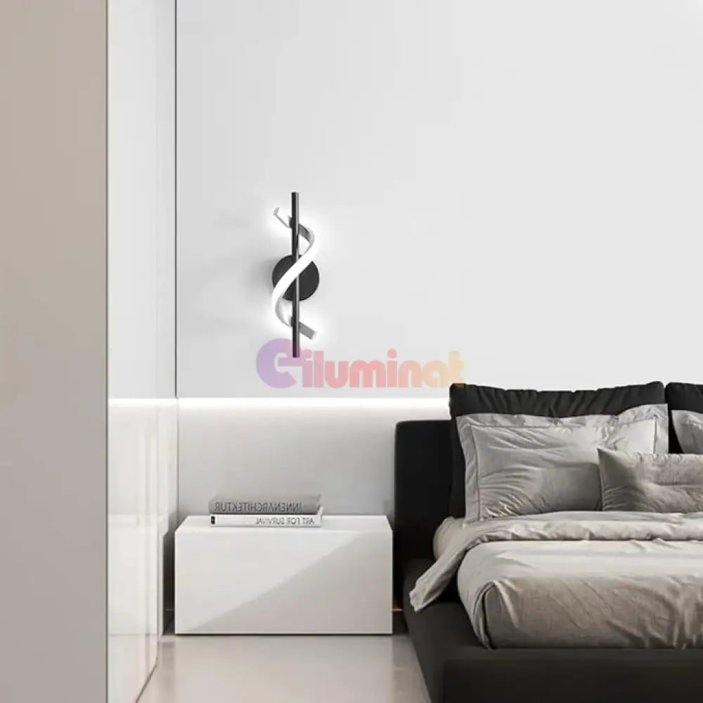 Aplica LED ROKO 10W Neagra Echivalent 120W NEAGRA / MINIMALIST DESIGN / APLICA PERETE Wall Light Fixtures