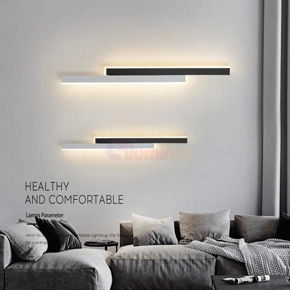 Aplica Led Scarlet 22W 80Cm Negru + Alb Wall Light Fixtures