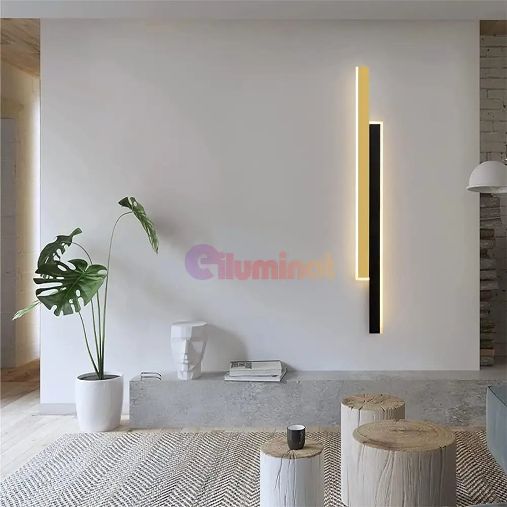 Aplica Led Scarlet 22W 80Cm Negru + Auriu Wall Light Fixtures