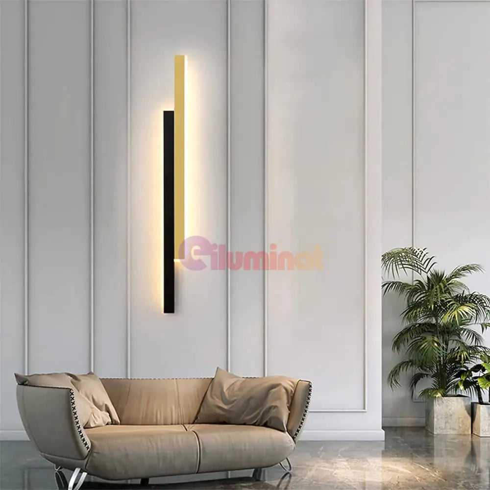 Aplica Led Scarlet 22W 80Cm Negru + Auriu Wall Light Fixtures