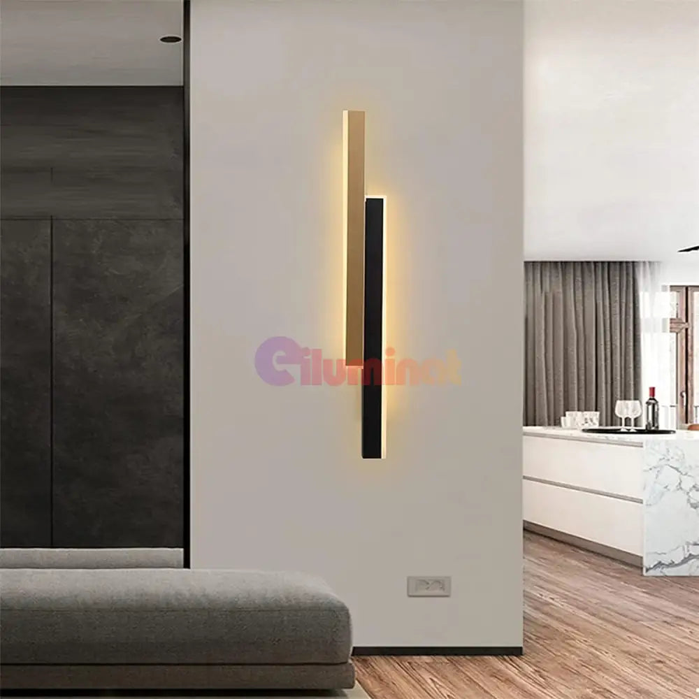 Aplica Led Scarlet 22W 80Cm Negru + Auriu Wall Light Fixtures