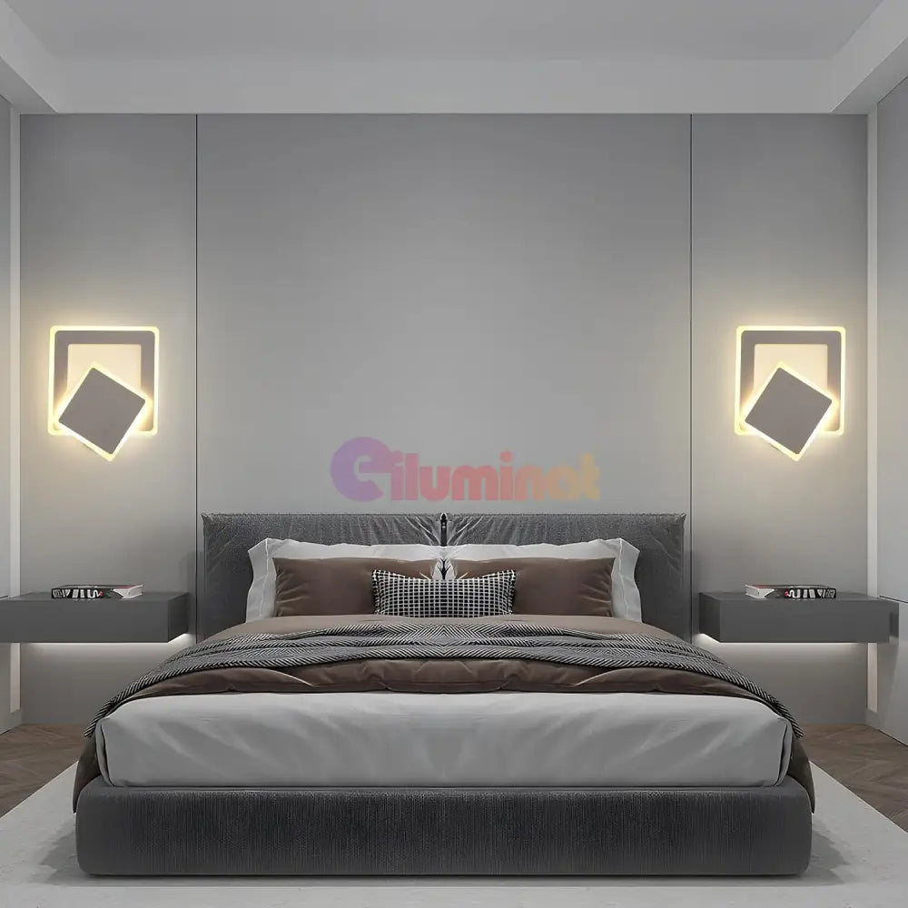 Aplica LED Square Reglabila Alba Echivalent 150W ALBA / SQUARE DESIGN / APLICA PERETE Wall Light Fixtures