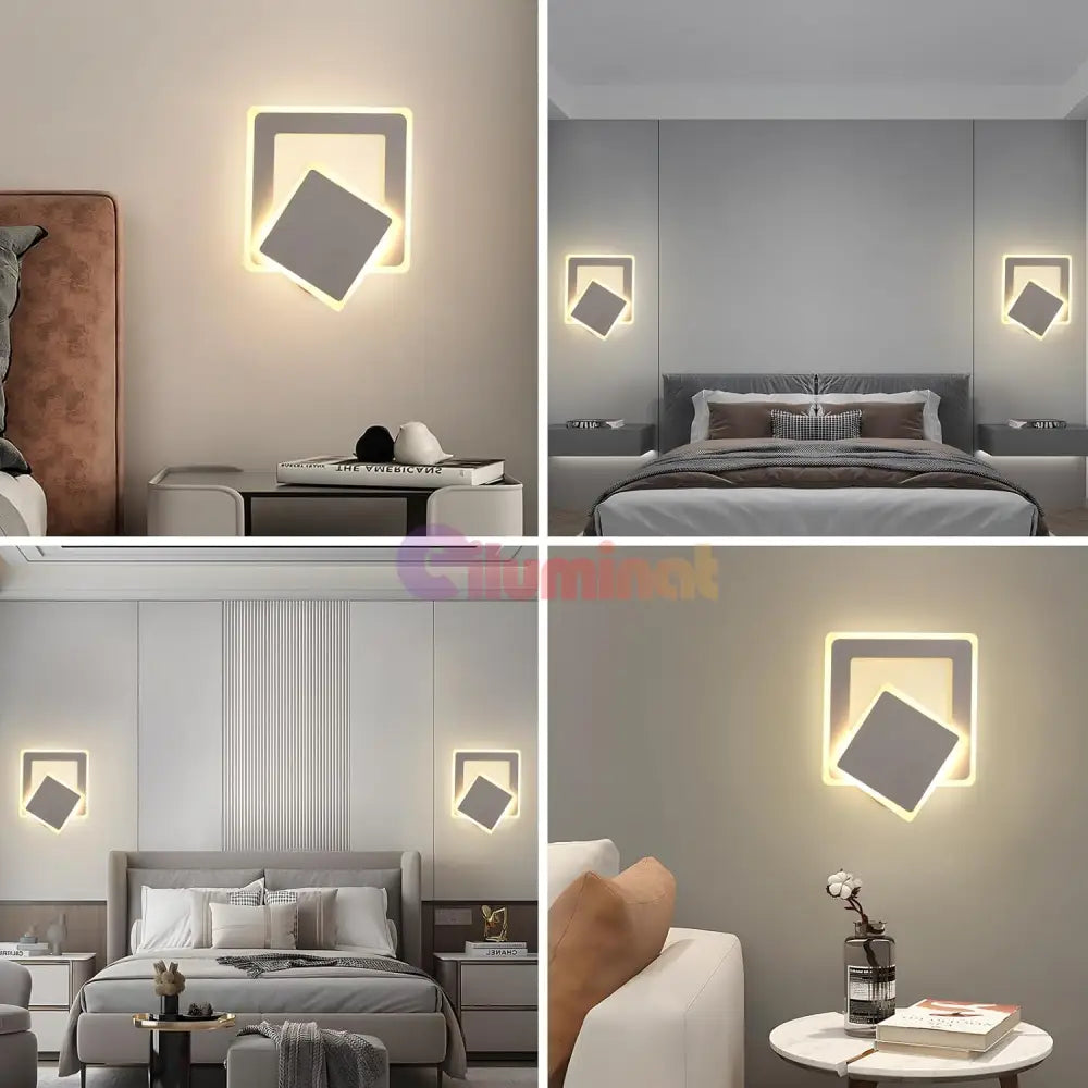 Aplica LED Square Reglabila Alba Echivalent 150W ALBA / SQUARE DESIGN / APLICA PERETE Wall Light Fixtures