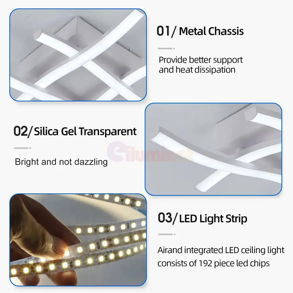 Aplica Led Waves Lines Alb Echivalent 300W Wall Light Fixtures