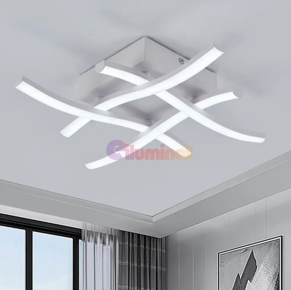 Aplica Led Waves Lines Alb Echivalent 300W Wall Light Fixtures