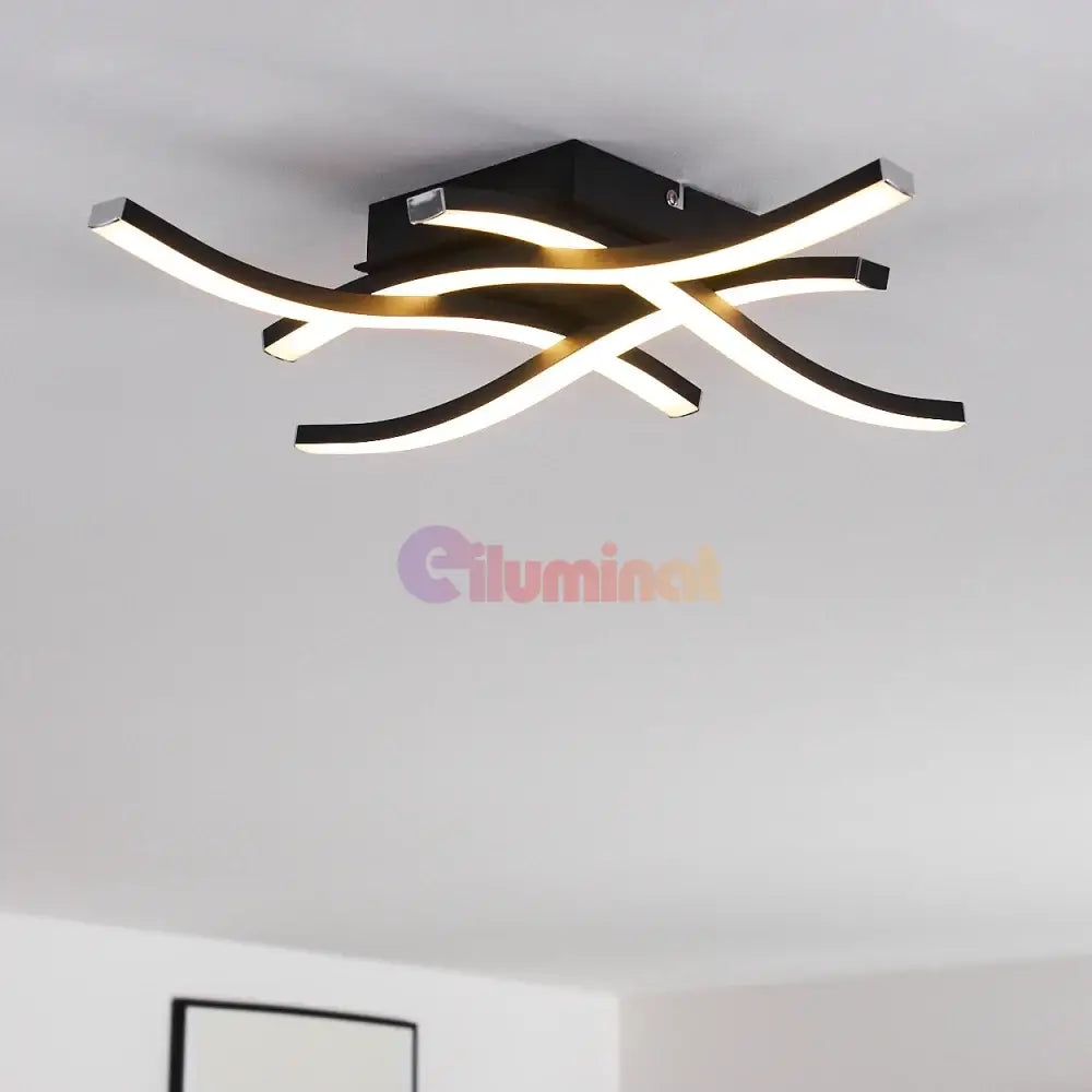 Aplica Led Waves Lines Black Echivalent 300W Wall Light Fixtures
