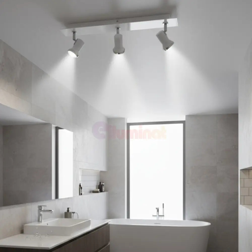 Aplica/Lustra cu 3 Spoturi TAMARA 1 IP44 White & Silver Eglo led ceiling light