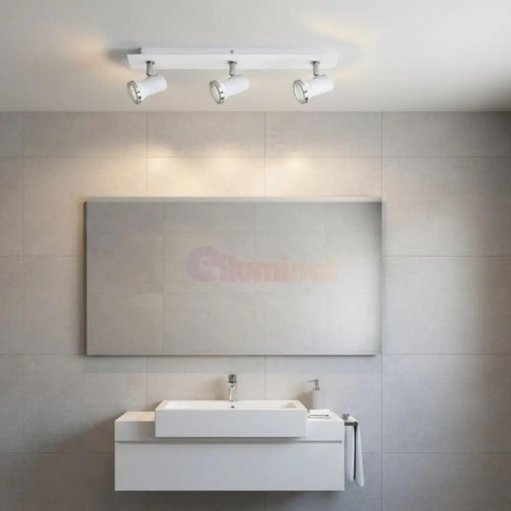 Aplica/Lustra cu 3 Spoturi TAMARA 1 IP44 White & Silver Eglo led ceiling light