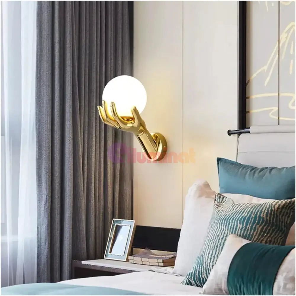 Aplica Luxury Golden Hand Wall Light Fixtures