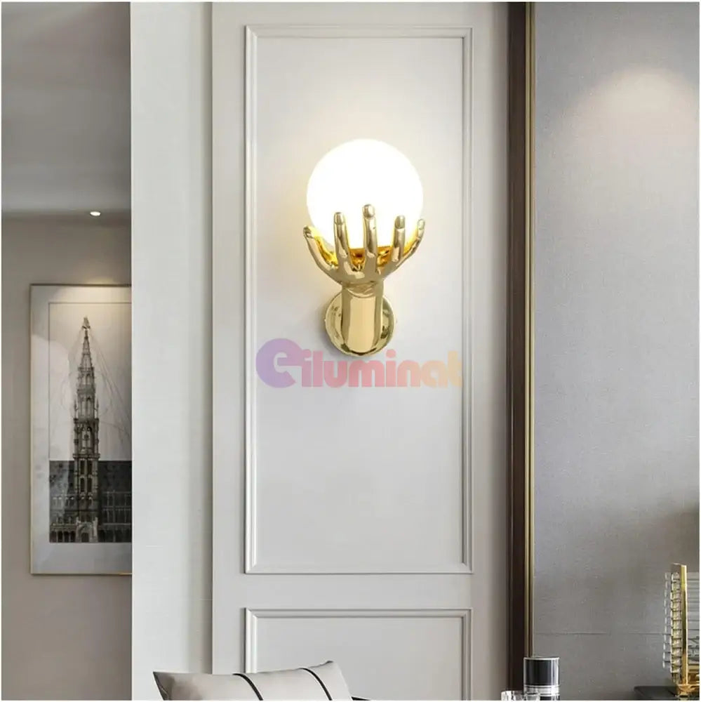 Aplica Luxury Golden Hand Wall Light Fixtures