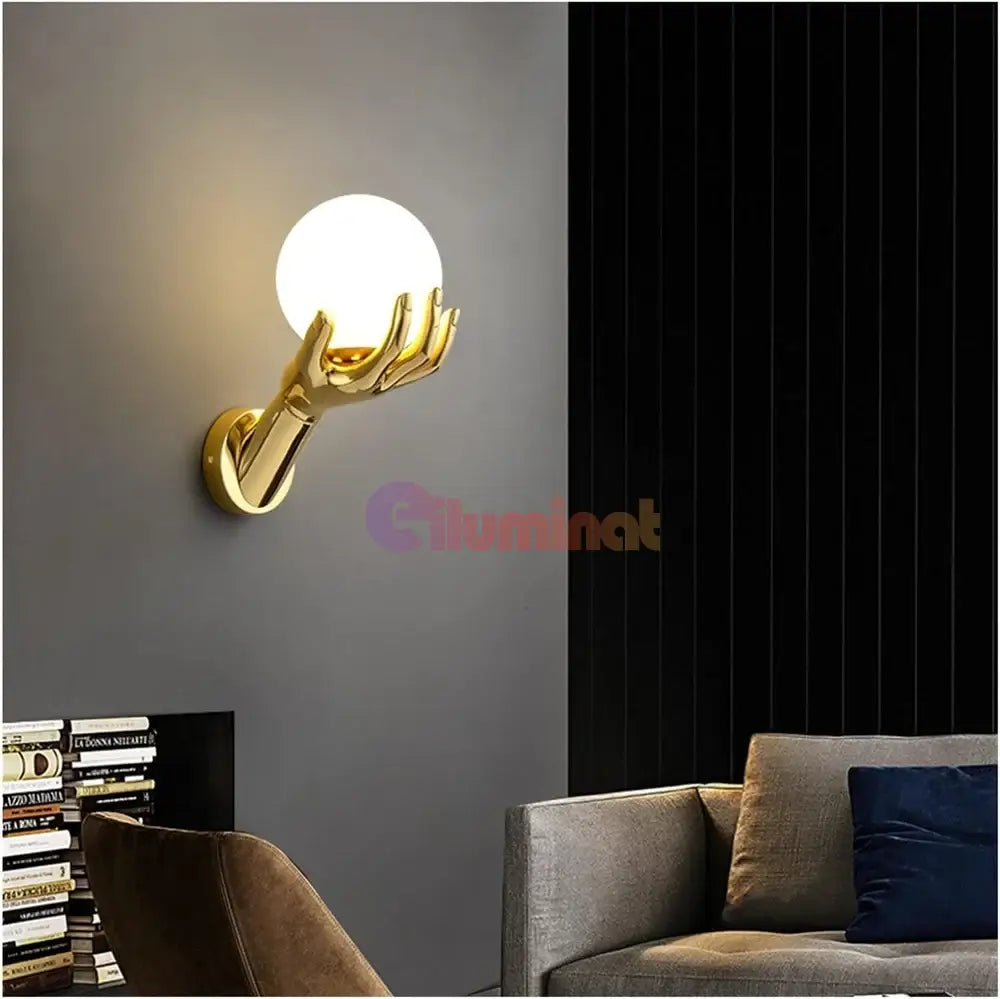 Aplica Luxury Golden Hand Wall Light Fixtures