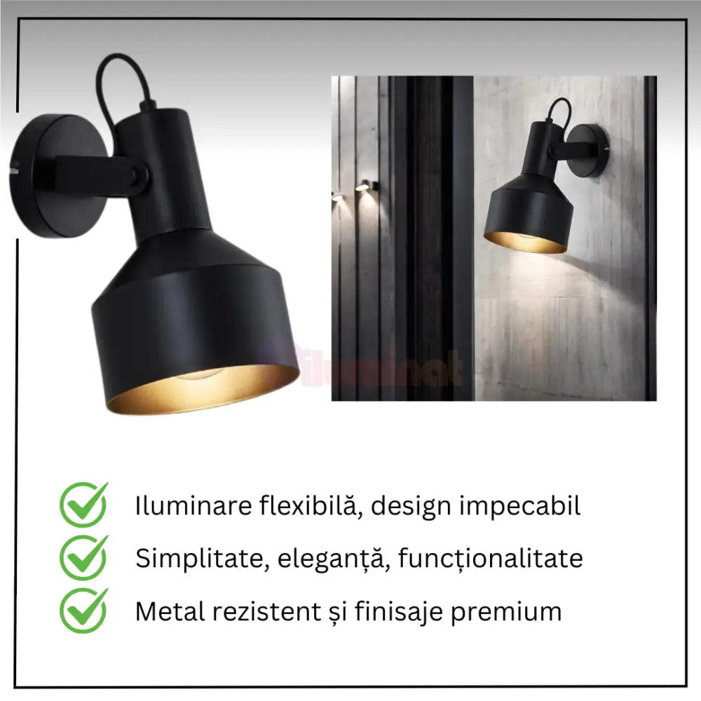 Aplică Modernă Mobilă 1Xe27 Arcane Black Lighting