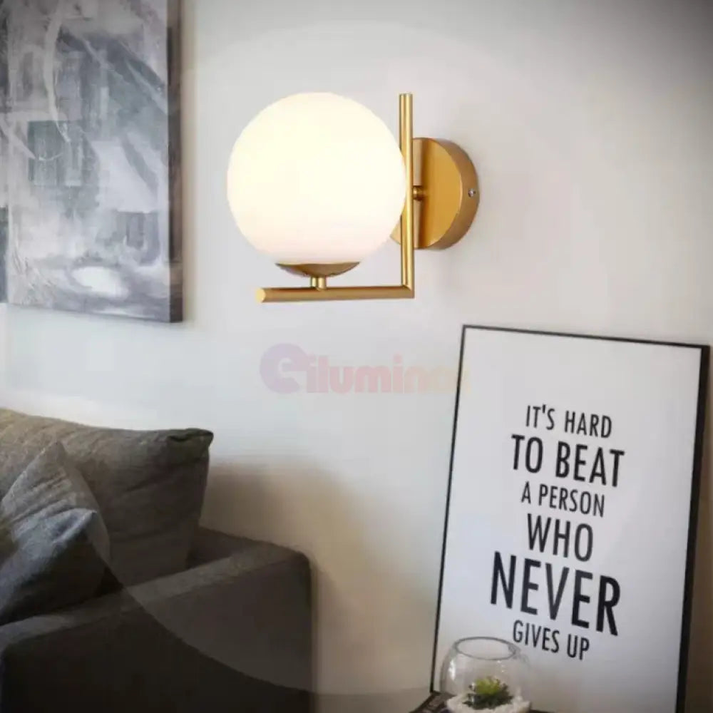 Aplica Nordic Style Abajur Mat Golden Globe Mx914/1 Wall Light Fixtures