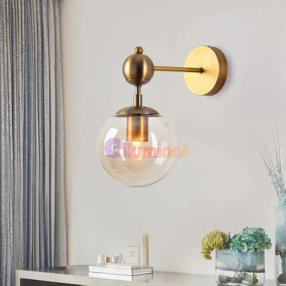 Aplica Nordic Style Abajur Transparent Bd627/1 Gd Wall Light Fixtures