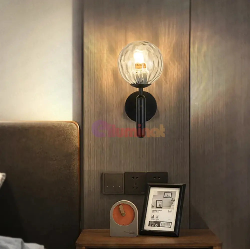 Aplica Nordic Style Abajur Transparent Black Torch Mx908/1 Wall Light Fixtures