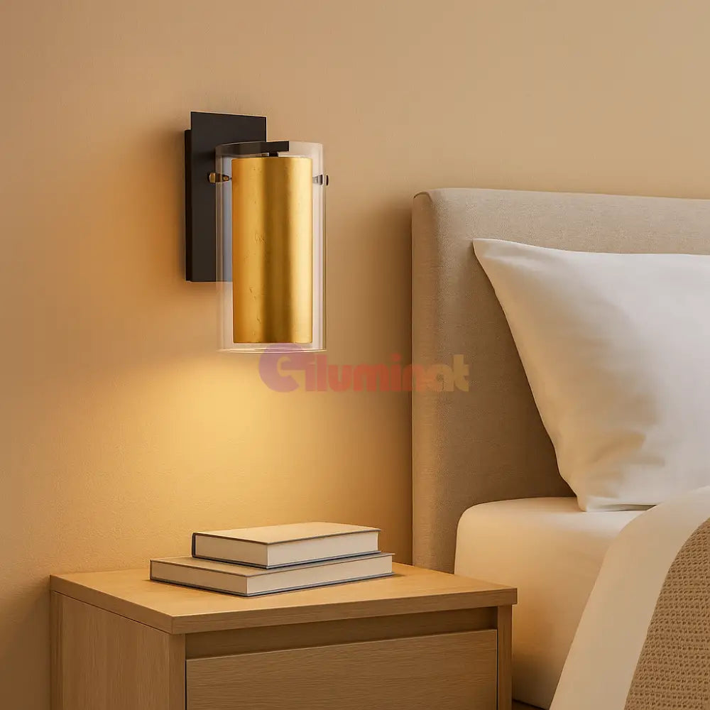 Aplica LED 40W PINTO GOLD EGLO 97839 NEGRU + AURIU / APLICA PERETE / MINIMALIST DESIGN Wall Light Fixtures