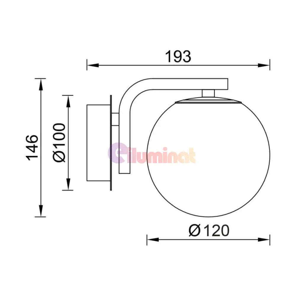 Aplica Perete 1xG9 Black NEAGRA / APLICA PERETE / MINIMALIST DESIGN Wall Light Fixtures