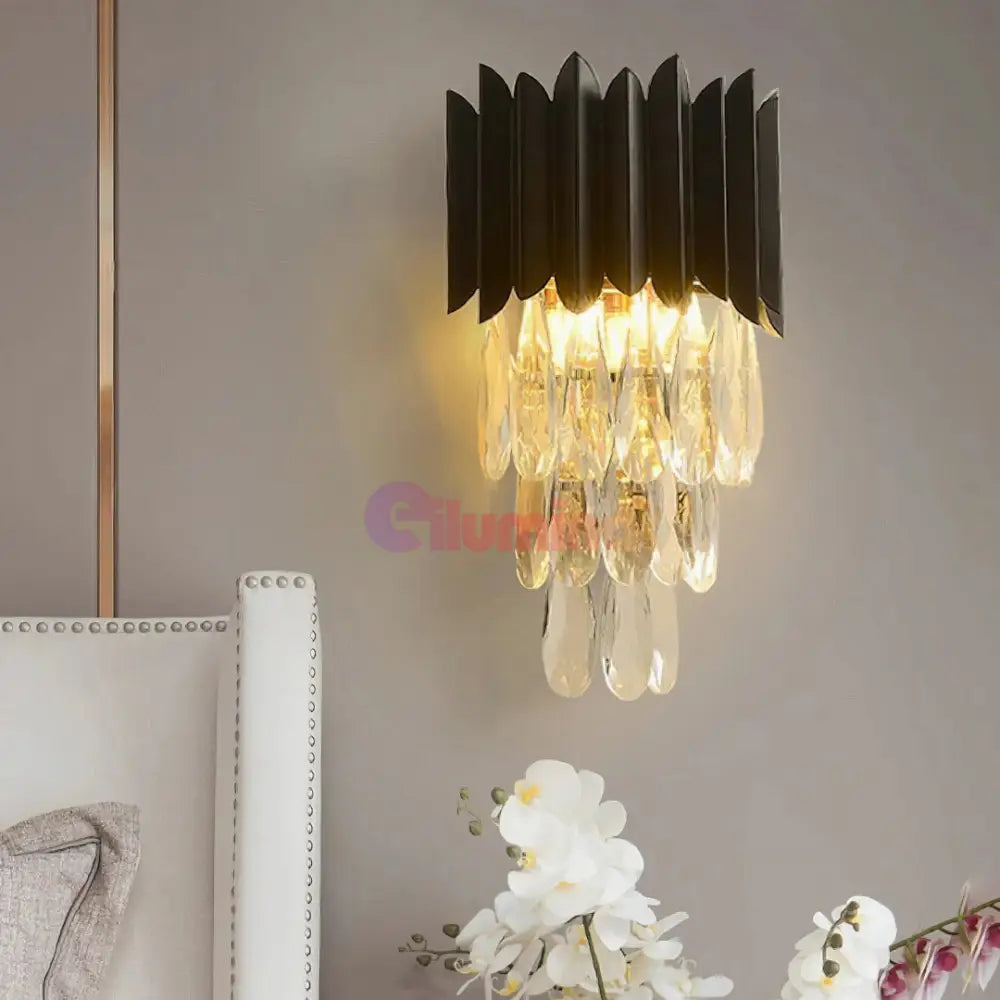 Aplica Cristal 2xE14 Black Extravaganza NEAGRA / CRISTAL / APLICA PERETE Wall Light Fixtures