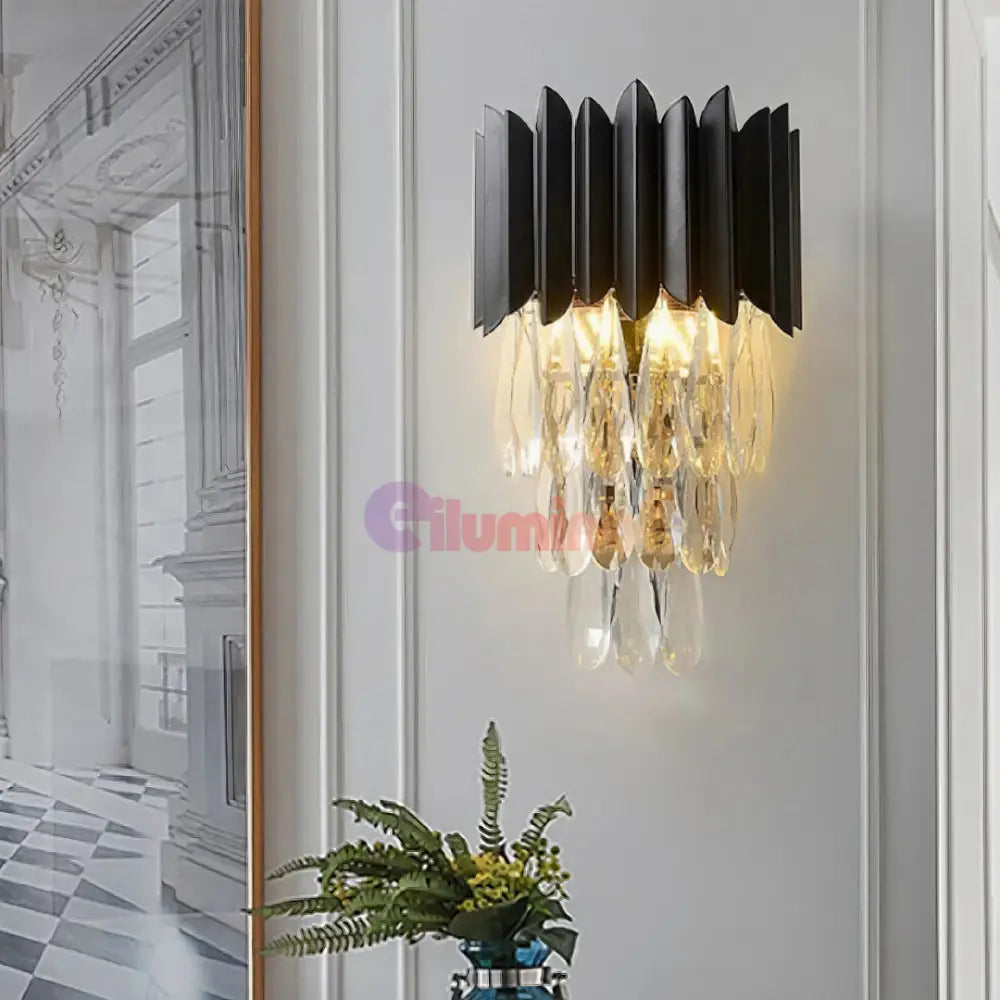 Aplica Cristal 2xE14 Black Extravaganza NEAGRA / CRISTAL / APLICA PERETE Wall Light Fixtures