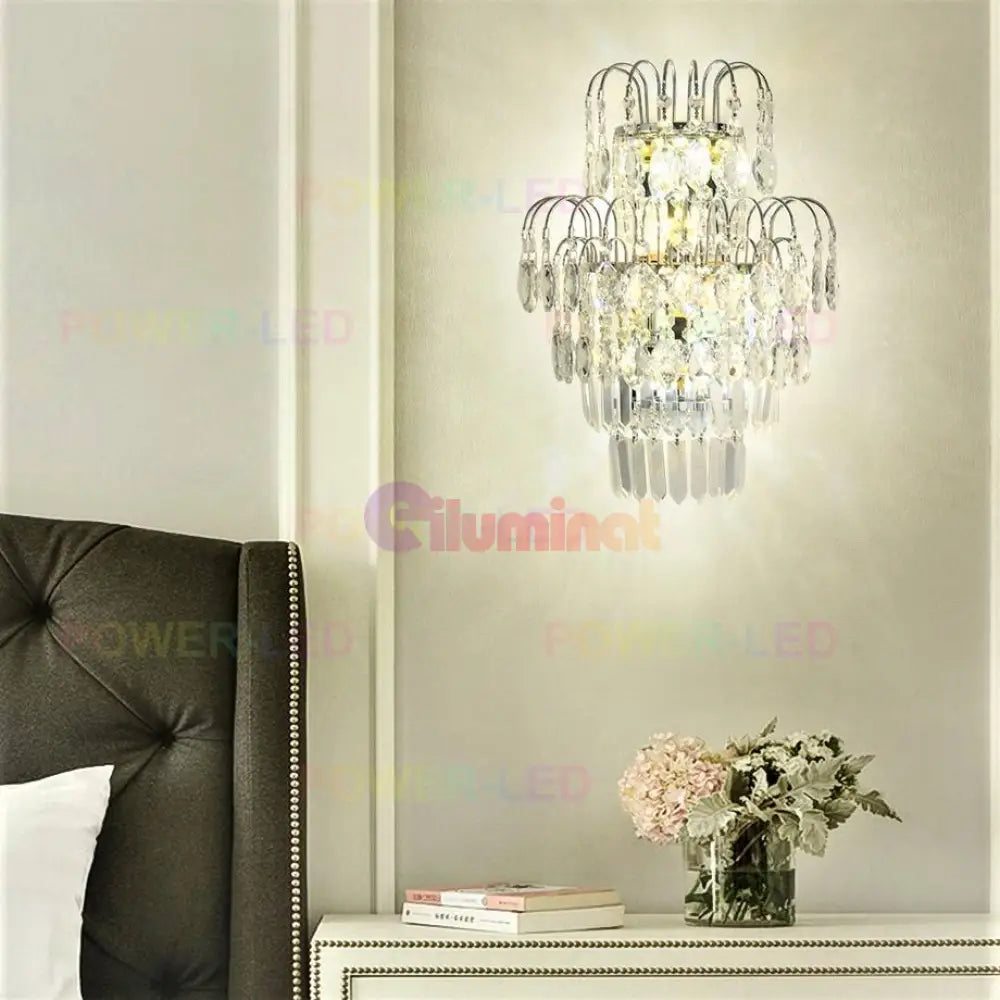 Aplica Perete Cristal April Argintie Wall Light Fixtures