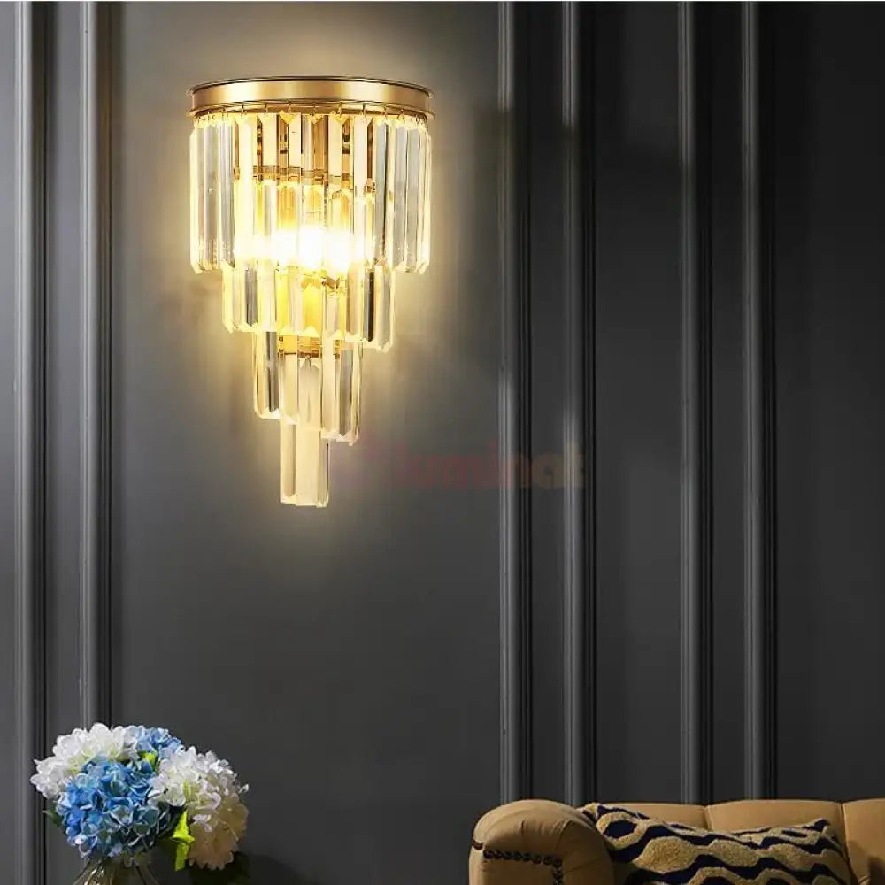 Aplica Perete Cristal Dark Golden Luxury Wall Light Fixtures