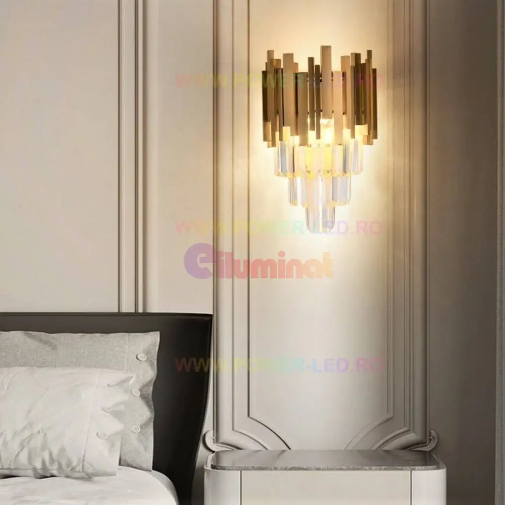 Aplica Perete Cristal Glory Aurie Wall Light Fixtures