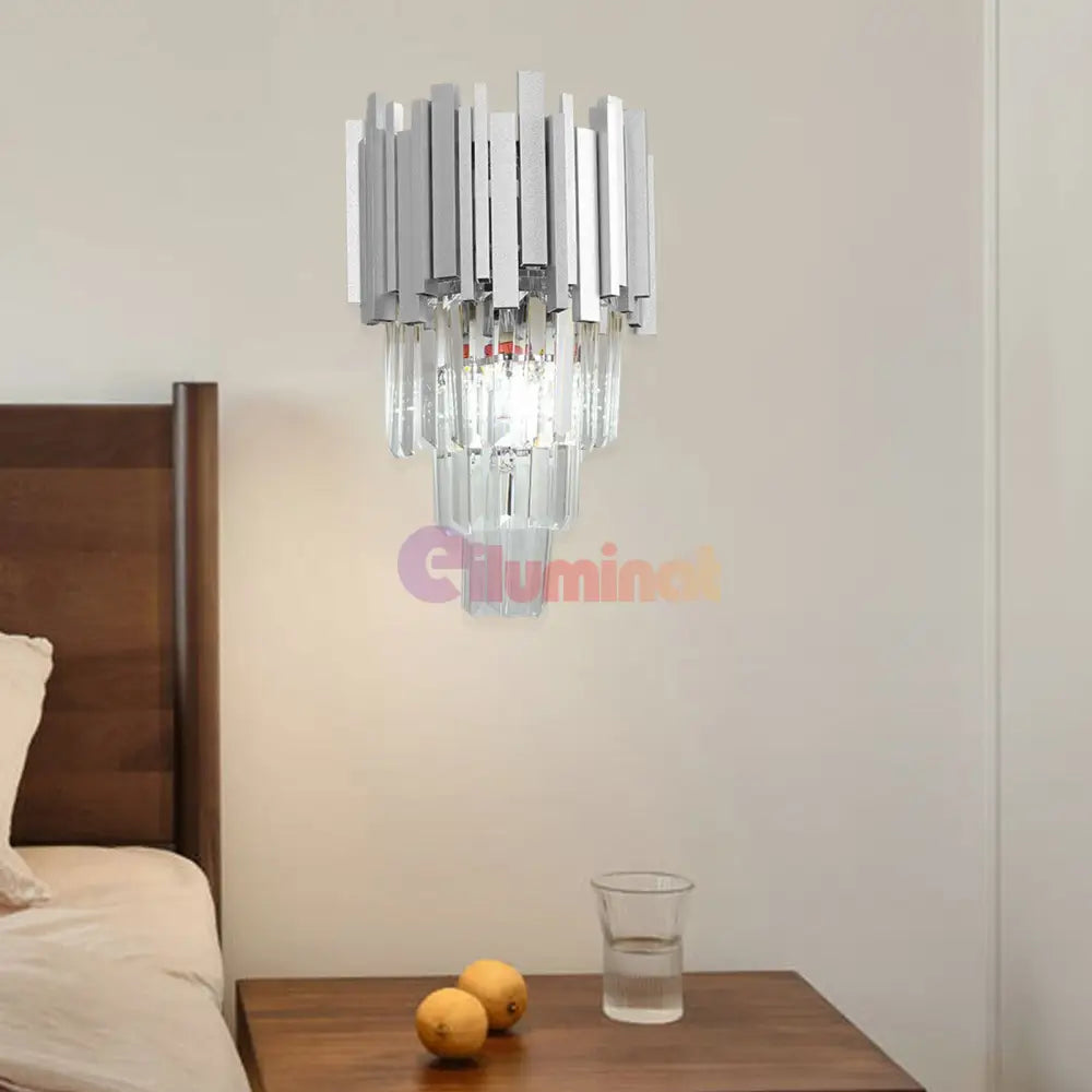 Aplica Perete Cristal Glory Silver Wall Light Fixtures