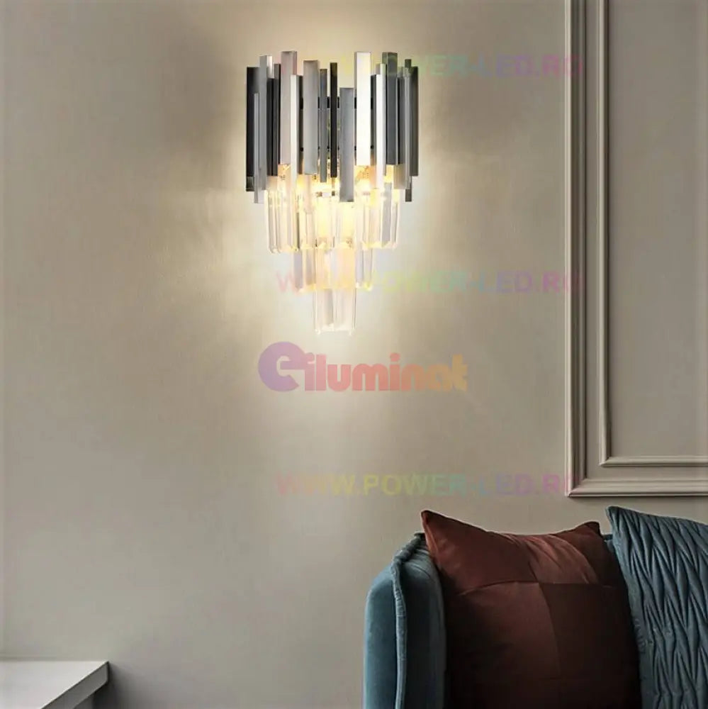 Aplica Perete Cristal Glory Silver Wall Light Fixtures