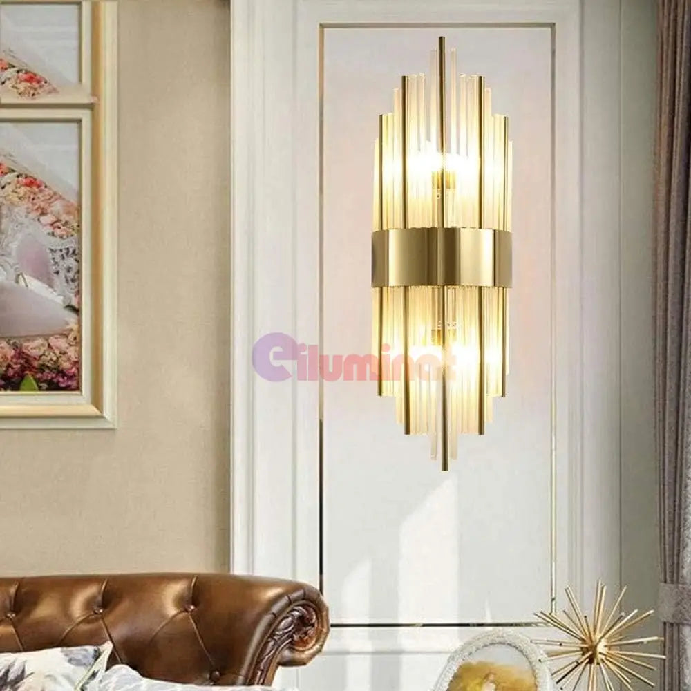 Aplica Perete Cristal Golden CROWN AURIE / CRISTAL / APLICA PERETE Wall Light Fixtures