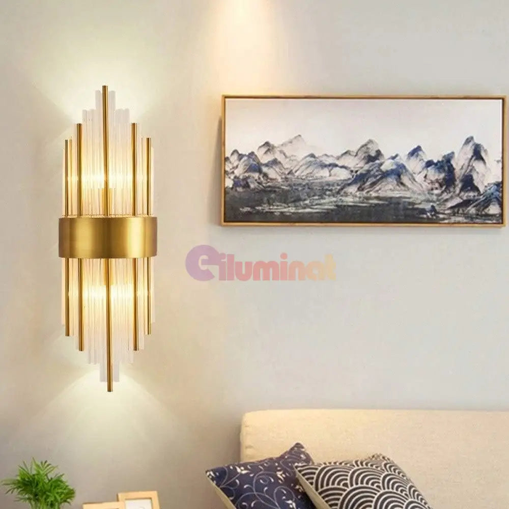 Aplica Perete Cristal Golden CROWN AURIE / CRISTAL / APLICA PERETE Wall Light Fixtures
