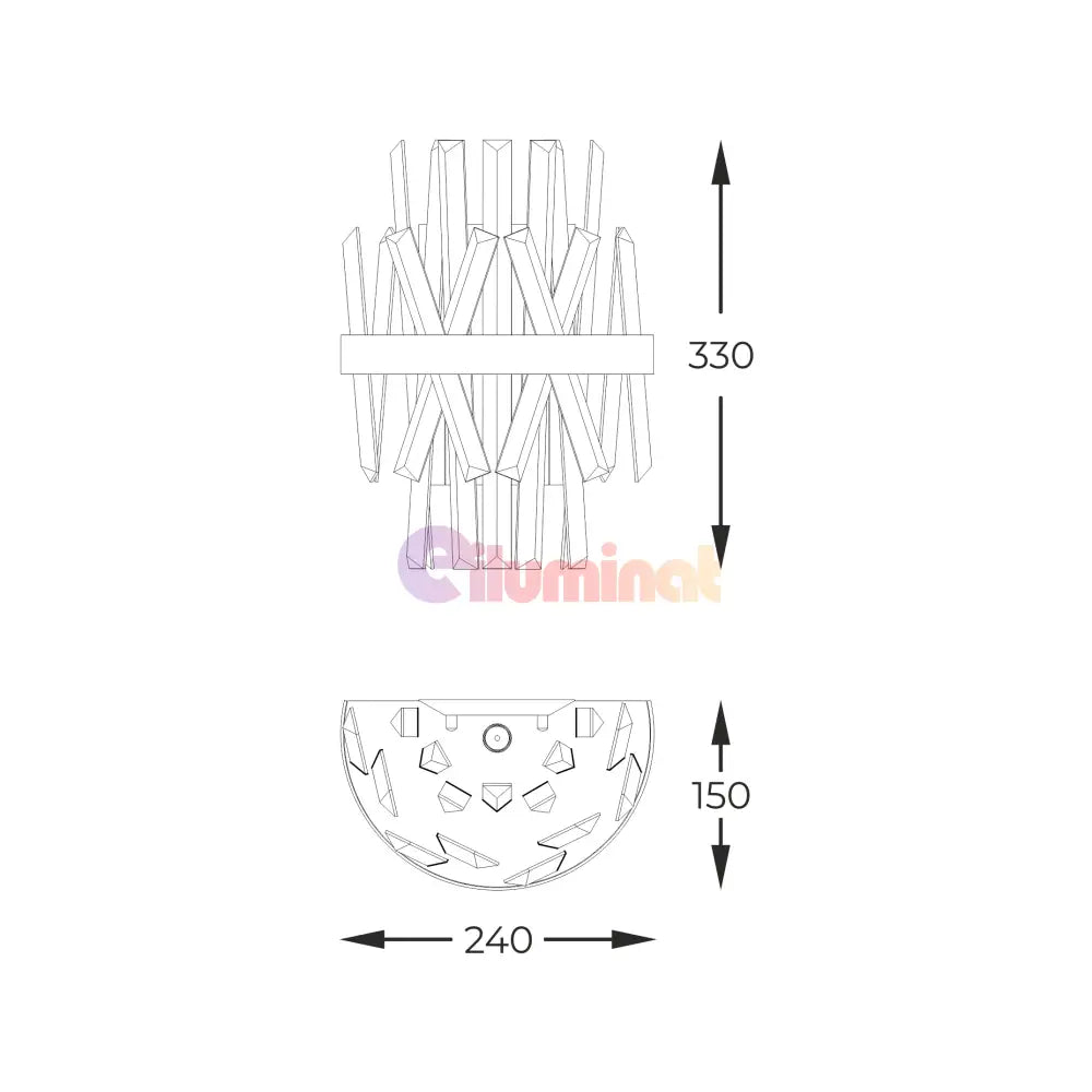 Aplica Perete Cristal Luxury CONSTANTINOPLE AURIE / CRISTAL Wall Light Fixtures