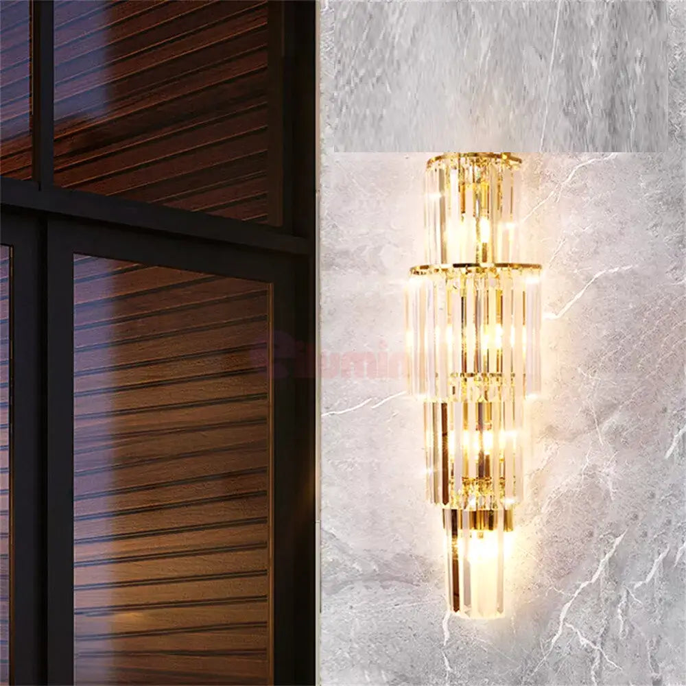 Aplica Perete Cristal Luxury Golden Deluxe 65cm AURIE / CRISTAL / APLICA PERETE Wall Light Fixtures