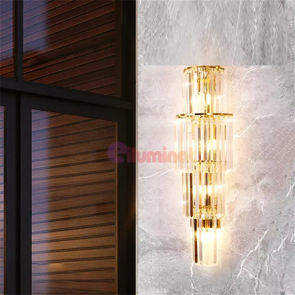 Aplica Perete Cristal Luxury Golden Deluxe 65cm AURIE / CRISTAL / APLICA PERETE Wall Light Fixtures
