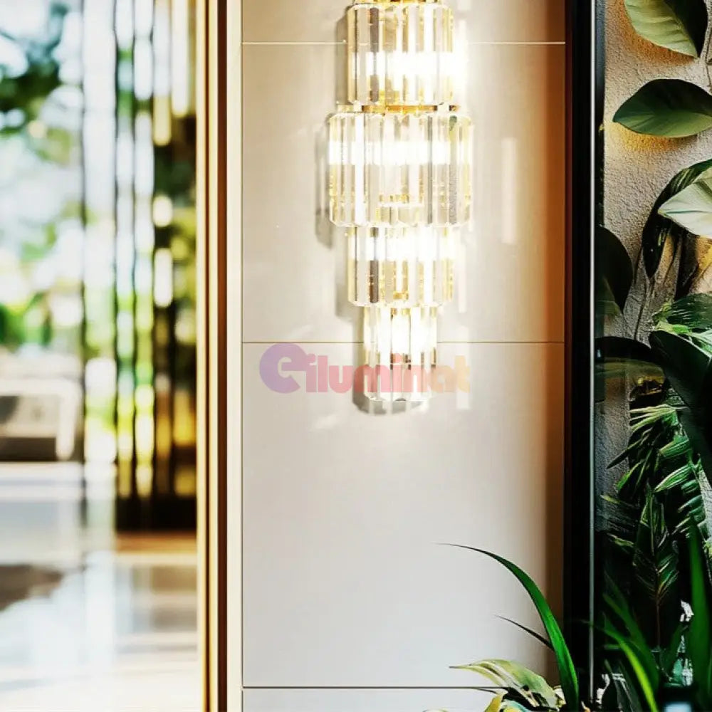 Aplica Perete Cristal Luxury Golden Deluxe 65cm AURIE / CRISTAL / APLICA PERETE Wall Light Fixtures
