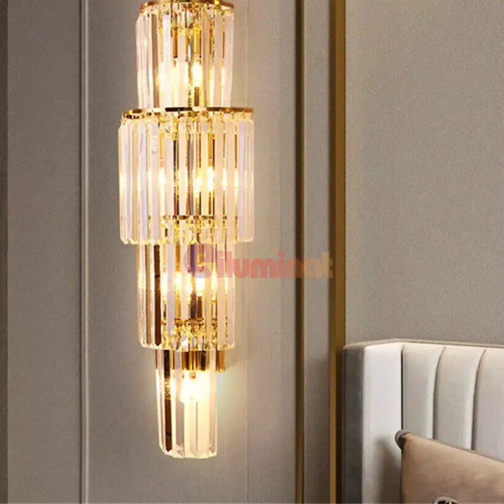 Aplica Perete Cristal Luxury Golden Deluxe 65cm AURIE / CRISTAL / APLICA PERETE Wall Light Fixtures