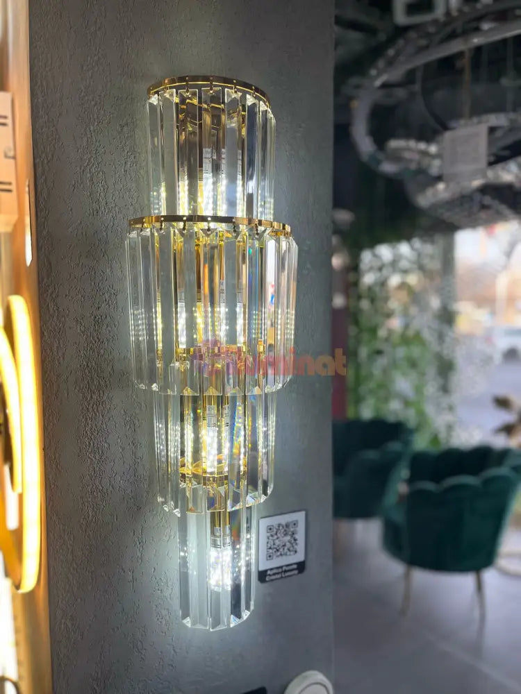 Aplica Perete Cristal Luxury Golden Deluxe 65Cm Wall Light Fixtures