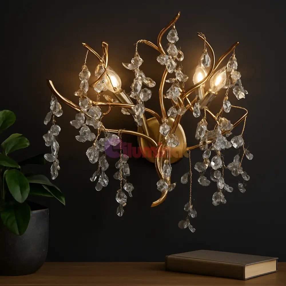 Aplica Perete Cristal Luxury Golden Ravena AURIE / CRISTAL / APLICA PERETE Wall Light Fixtures