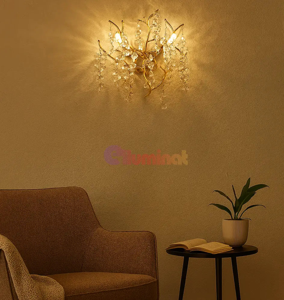 Aplica Perete Cristal Luxury Golden Ravena AURIE / CRISTAL / APLICA PERETE Wall Light Fixtures