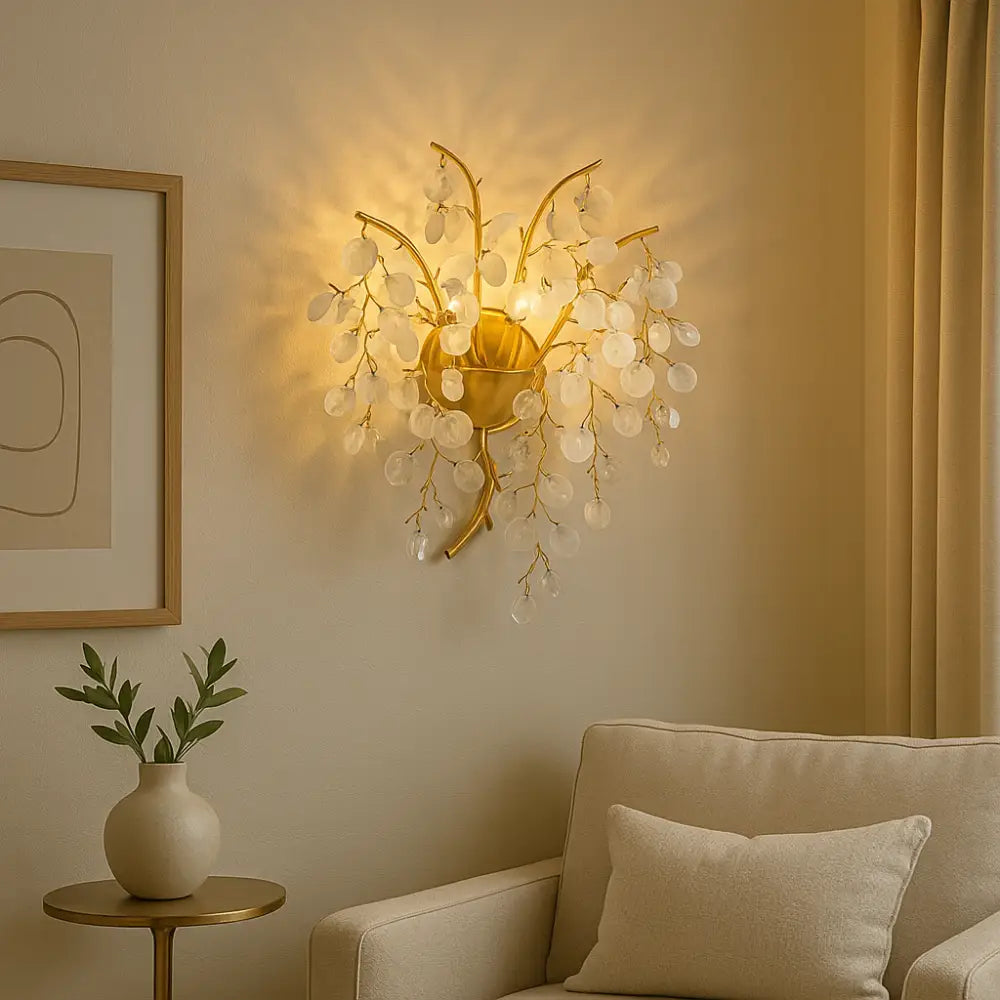 Aplica Perete Cristal Luxury Golden SunFlower AURIE / CRISTAL / APLICA PERETE Wall Light Fixtures