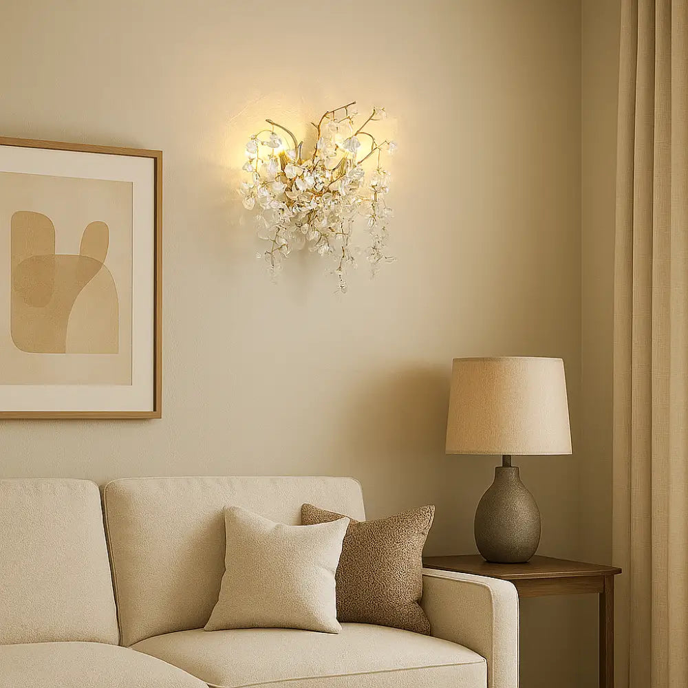 Aplica Perete Cristal Luxury Golden SunFlower AURIE / CRISTAL / APLICA PERETE Wall Light Fixtures