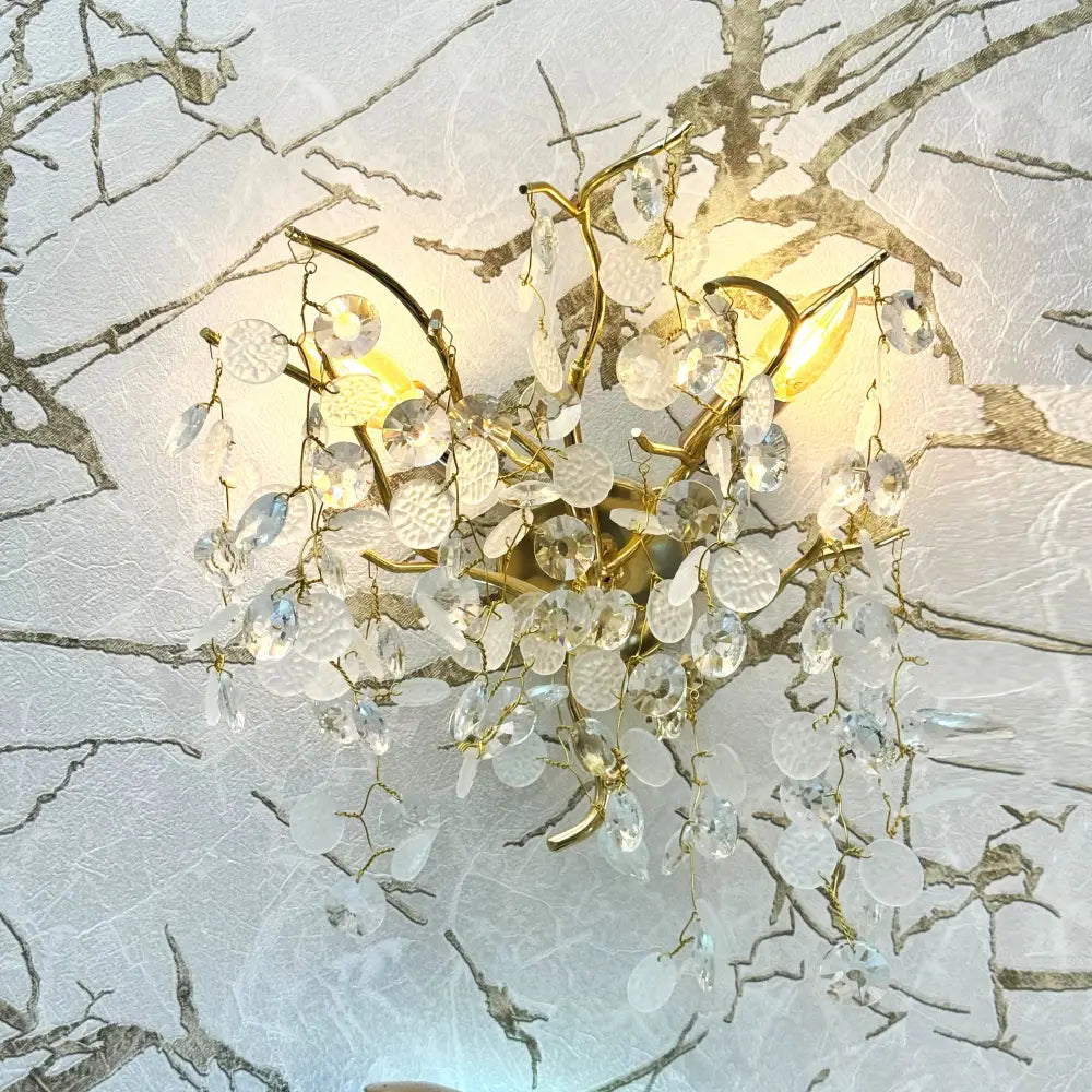 Aplica Perete Cristal Luxury Golden SunFlower AURIE / CRISTAL / APLICA PERETE Wall Light Fixtures
