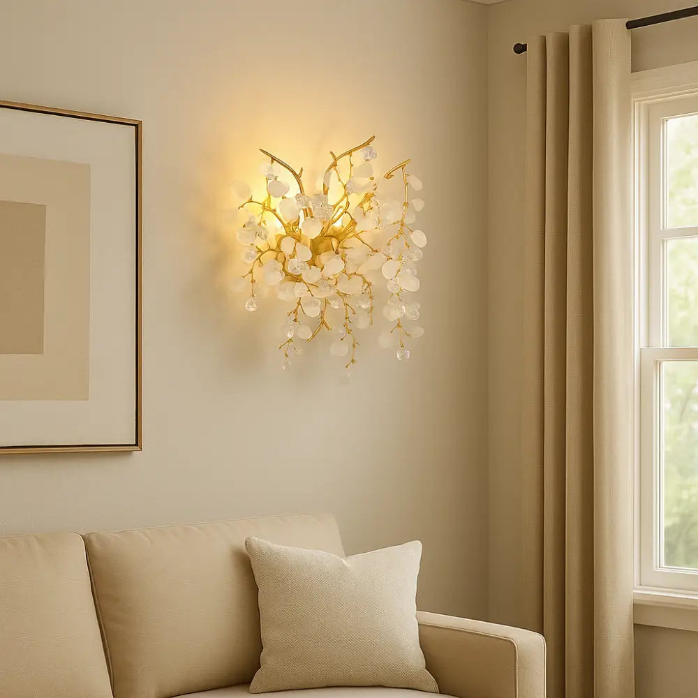 Aplica Perete Cristal Luxury Golden SunFlower AURIE / CRISTAL / APLICA PERETE Wall Light Fixtures