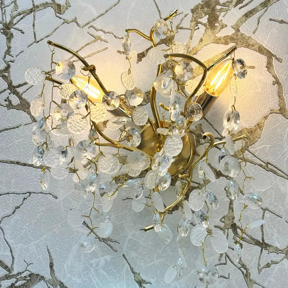 Aplica Perete Cristal Luxury Golden SunFlower AURIE / CRISTAL / APLICA PERETE Wall Light Fixtures