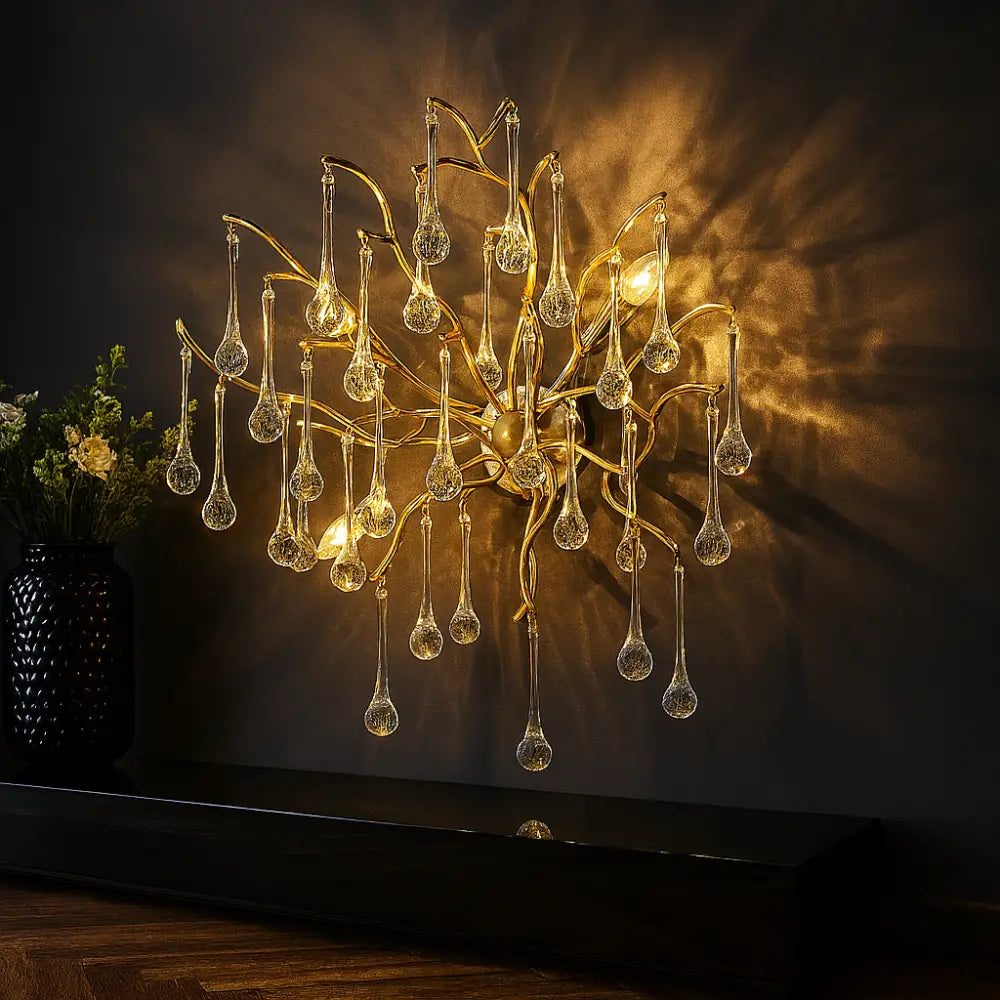 Aplica Perete Cristal Luxury Golden Tears AURIE / CRISTAL / APLICA PERETE Wall Light Fixtures