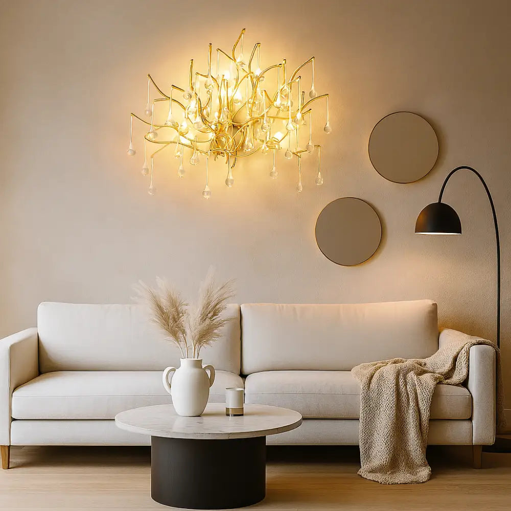 Aplica Perete Cristal Luxury Golden Tears AURIE / CRISTAL / APLICA PERETE Wall Light Fixtures
