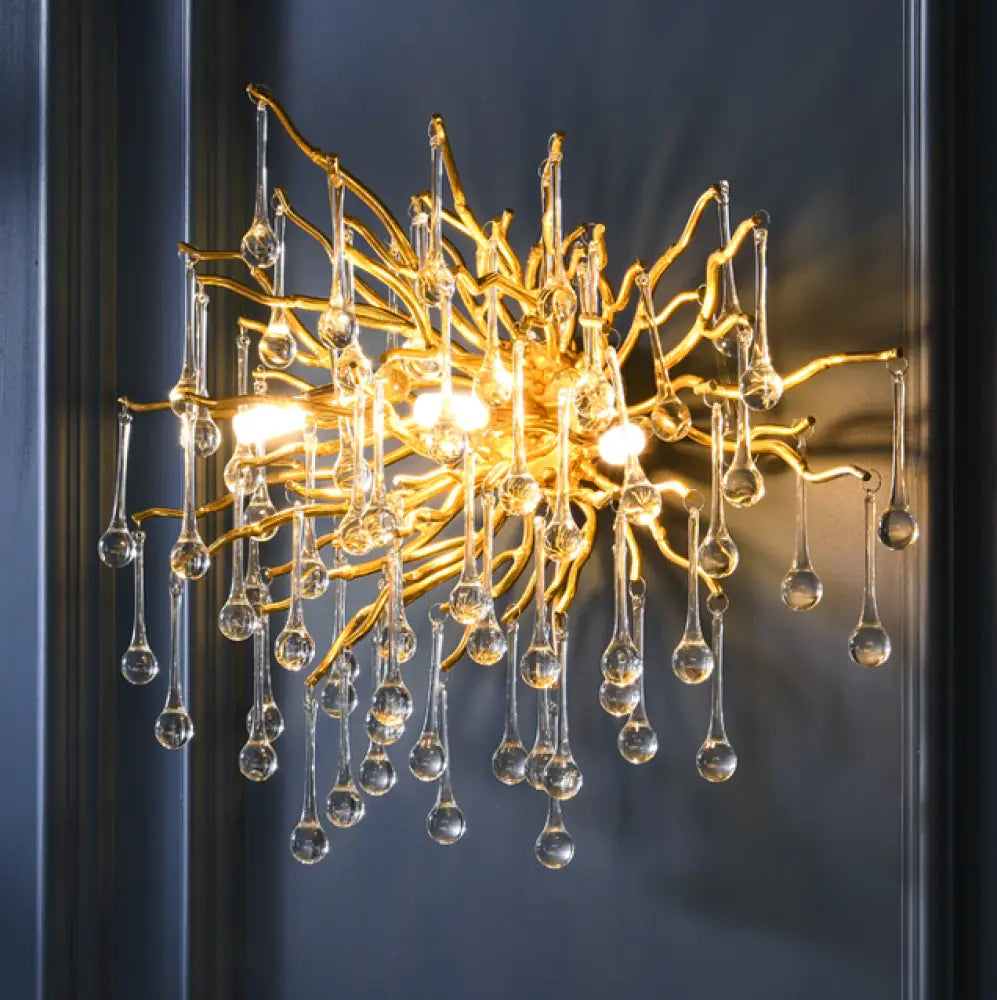 Aplica Perete Cristal Luxury Golden Tears Wall Light Fixtures
